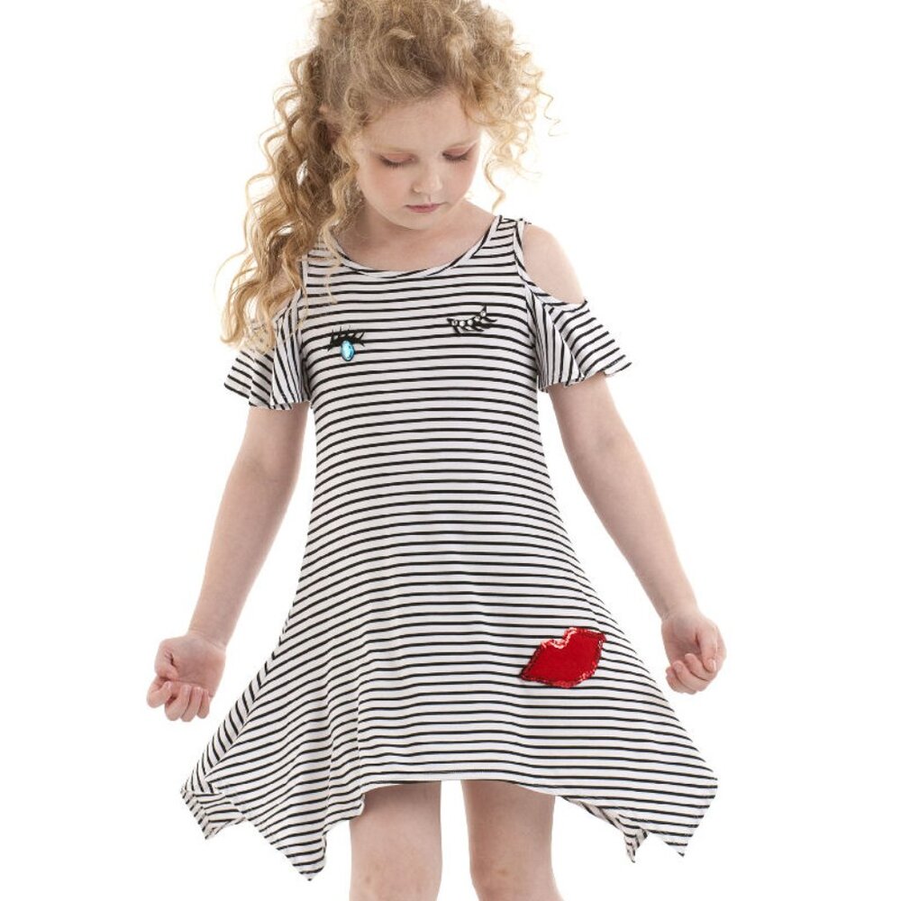 Kate Mack Boutique Girls Sun Dress w/Stripes & Hearts‎ NWT sz 12 Lightweight